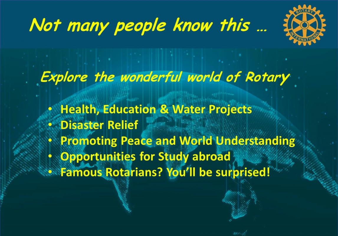 A look at the wider world of Rotary Rotary Club of Market Bosworth
